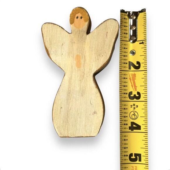 VTG Primitive Handmade Nativity Stable Holy Family Wise Men Angel 12 Piece Set - Picture 12 of 16